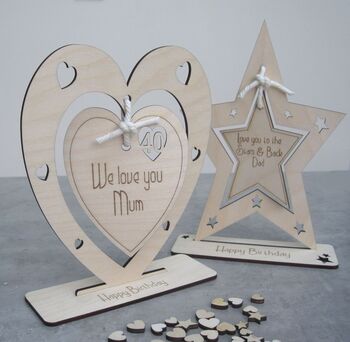 Personalised Wood Hanging Star Card, 3 of 4