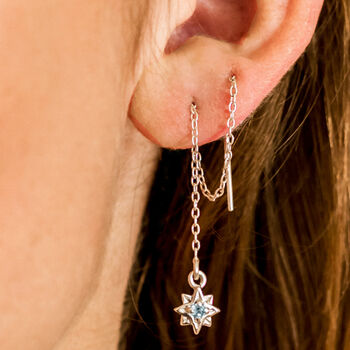 Guiding North Star Threader Earrings Gold, 2 of 7
