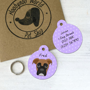 Boxer Personalised Dog Name ID Tag, 8 of 11