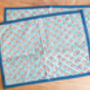 Quilted Block Print Placemat Duo Handmade In India, thumbnail 5 of 7