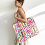 Pink And White Ikat Design Large Quilted Shoulder Bag, thumbnail 5 of 6