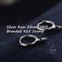 Cz Hamsa Hand Huggie Hoop Earrings In Sterling Silver, thumbnail 3 of 10