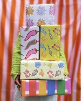 Green Postcard Pattern Gift Wrap, 5 of 8