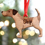 Personalised Jack Russell Dog Wooden Xmas Decoration, thumbnail 1 of 3