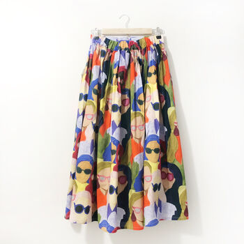 Printed Cotton Midi Skirt Epic Spectacles, 2 of 6