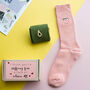 Embroidered 'Fruit Badge' Two Pairs Of Socks In A Box, thumbnail 1 of 5