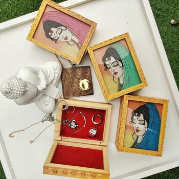 Handmade Vintage Women Wooden Jewellery Box, 8 of 8
