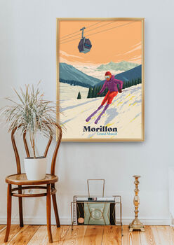 Morillon Ski Resort France Travel Poster Art Print, 5 of 8