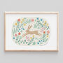 Spring Hare A4 Illustrated Art Print, thumbnail 1 of 4
