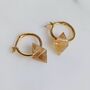 'The Octahedron' Citrine Hoop Earrings, Gold, thumbnail 5 of 5