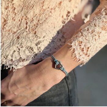 Woman's Personalised Urn Blue Memorial Bracelet For Ash Storage, 2 of 12