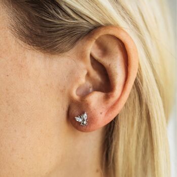 Bee Gold Plated And Cubic Zirconia Studs, 6 of 8