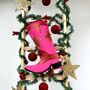 Hot Pink Cowboy Boot Christmas Stocking, thumbnail 1 of 6