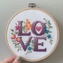 Love Four Letter Floral Modern Cross Stitch Kit, thumbnail 1 of 2