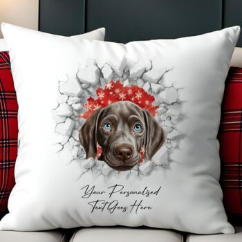 Personalised Christmas Weimaraner Break Through, 5 of 10