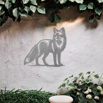 Metal Fox Wall Art Outdoor Garden Decor Rusted Gift Idea, 10 of 10