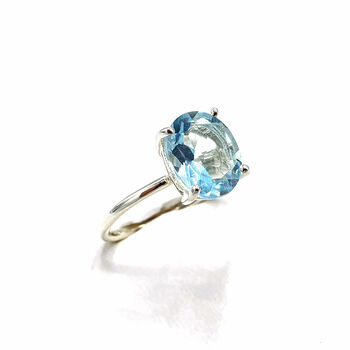 925 Silver Blue Topaz Glow November Birthstone Ring, 3 of 5