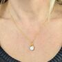 October Birthstone Necklace, Opal, Gold Plated, thumbnail 6 of 8