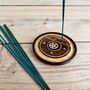 Round Mango Wood Incense Cone Stick Holder Ash Catcher, thumbnail 3 of 7