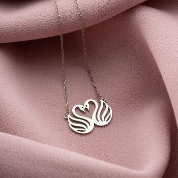 Eternal Love Heart Swans Necklace, 10 of 12
