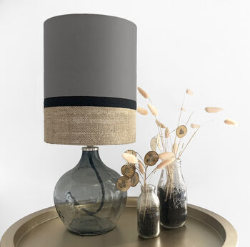 Hessian And Cotton Lampshade, 2 of 11