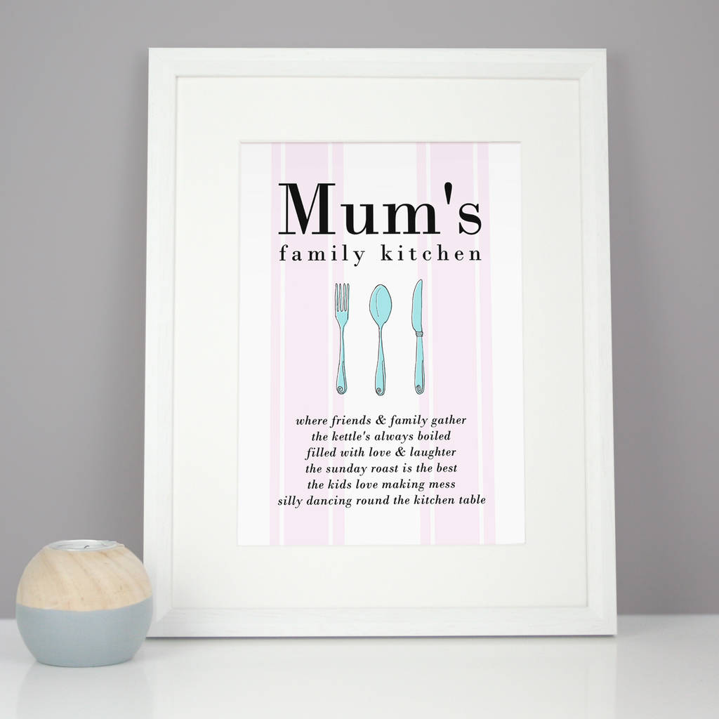 personalised mum's or nan's kitchen print by molly moo designs