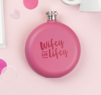 Wifey For Lifey Hip Flask, 2 of 2