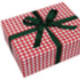 Luxury Red Gingham Christmas Wrapping Paper, thumbnail 3 of 4