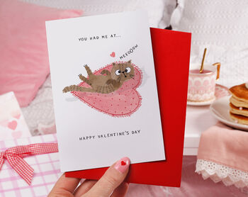 Funny Tabby Cat Meow Valentine Card, 2 of 4