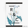 Personalised Couples Initials Floral Botanical Print, thumbnail 3 of 12