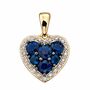 9ct Gold Precious Stone Heart Necklace With Diamonds, thumbnail 4 of 9