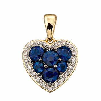 9ct Gold Precious Stone Heart Necklace With Diamonds, 4 of 9