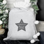 Personalised Born In Grey Christmas Sack, thumbnail 1 of 3