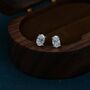 Moissanite Diamond Stud Earrings In Sterling Silver, thumbnail 5 of 9