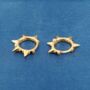 Gold Spike Hoops, thumbnail 3 of 8