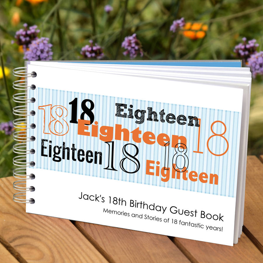 Personalised Boys 18th Birthday Guest Book, 1 of 6