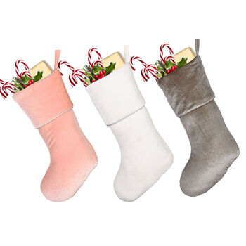 Personalised Pastel Velvet Christmas Stockings, 2 of 6