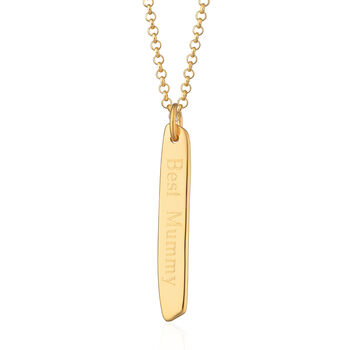 Engraved Vertical Bar Sterling Silver Necklace, 4 of 8