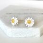 Sterling Silver Gold Vermeil Plated Daisy Stud Earrings, thumbnail 3 of 3
