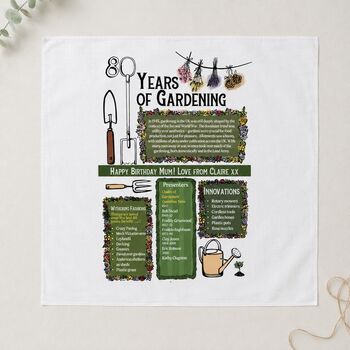 80th Birthday Gift For Gardeners Personalised Handkerchief Pair, 3 of 9