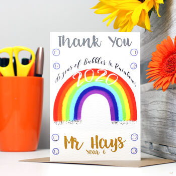 Rainbow Bubbles Thank You Card, 7 of 9