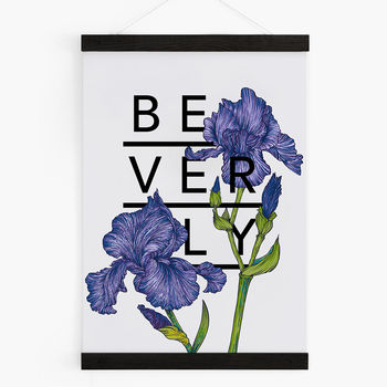 Personalised Iris Botanical Flower Print, 8 of 9
