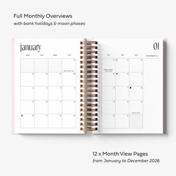 Personalised 2026 Spiral Diary With Monthly And Weekly Layout, 4 of 10
