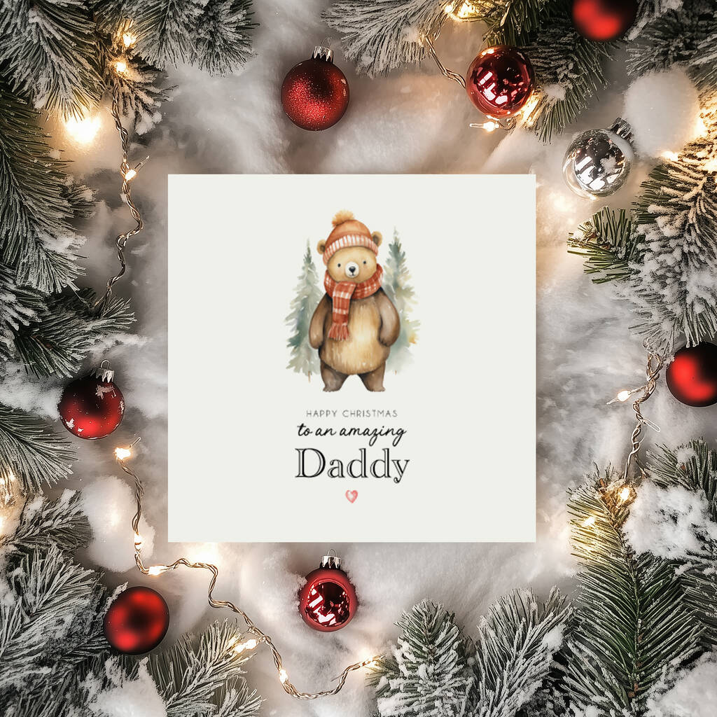 Winter Bear Christmas Card For Him, 1 of 4