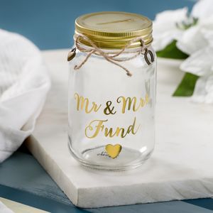 Small/Large Mr & Mrs Glass PERSONALISED KILNER JAR Food Storage Jar