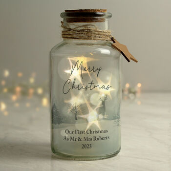 Personalised Merry Christmas LED Glass Jar, 3 of 6