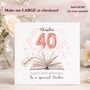 Sister 40th Birthday Card Personalised – Luxury Chapter Design With Optional Gems, thumbnail 2 of 3