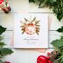 Personalised Christmas Card, Pink And Gold Bauble, thumbnail 1 of 8