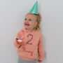 Personalised Kids Birthday Age Girls Hoodie Jumper, thumbnail 2 of 12