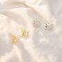 Sterling Silver Cubic Zirconia Star Stud Earrings, thumbnail 2 of 3